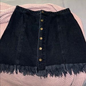 Black Denim Skirt